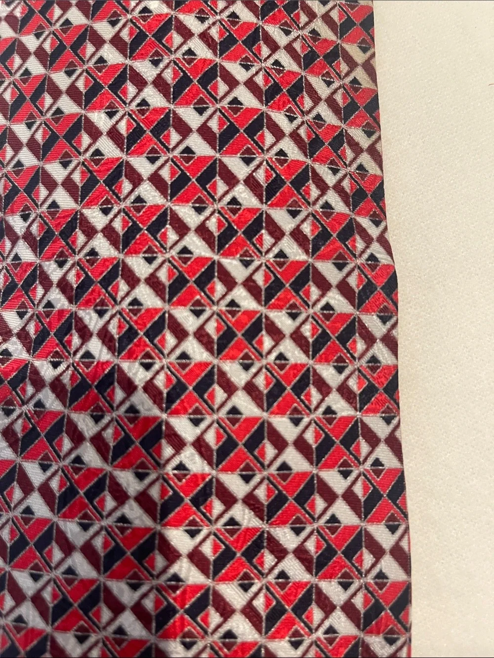Stefano Ricci Red and Black Geometric Silk Tie